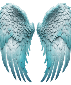 כנפיים כחולות עם פרטים מרהיבים