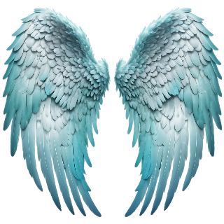 כנפיים כחולות עם פרטים מרהיבים